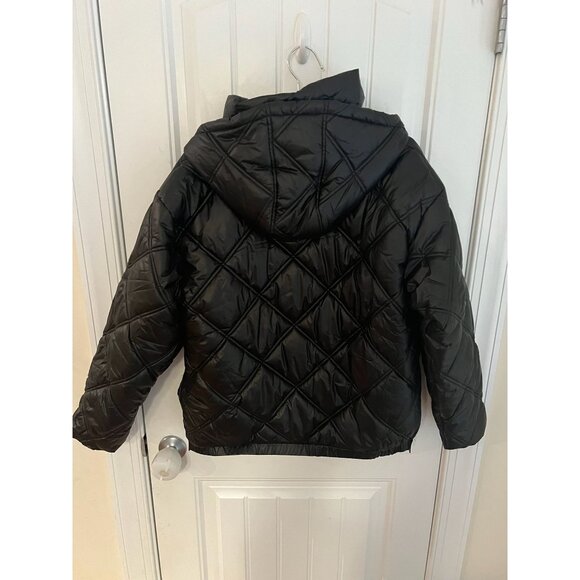 Kenneth Cole Women's Short Quilted Puffer Jacket Black Size L - Picture 7 of 7